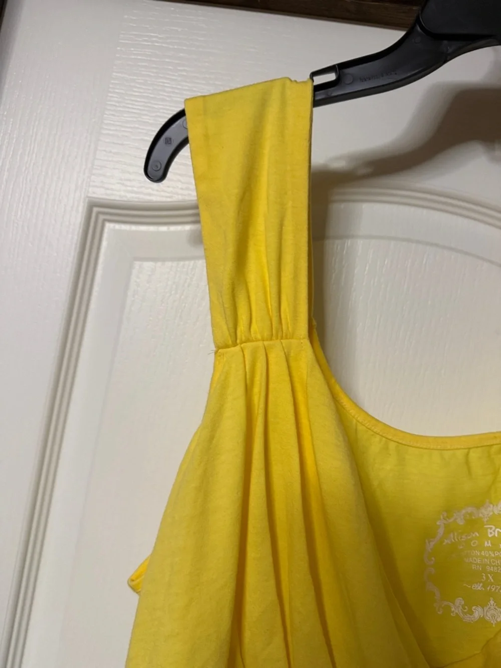 Allison Brittney Yellow Gray Navy Colorblock Tank Top - Picture 3 of 4